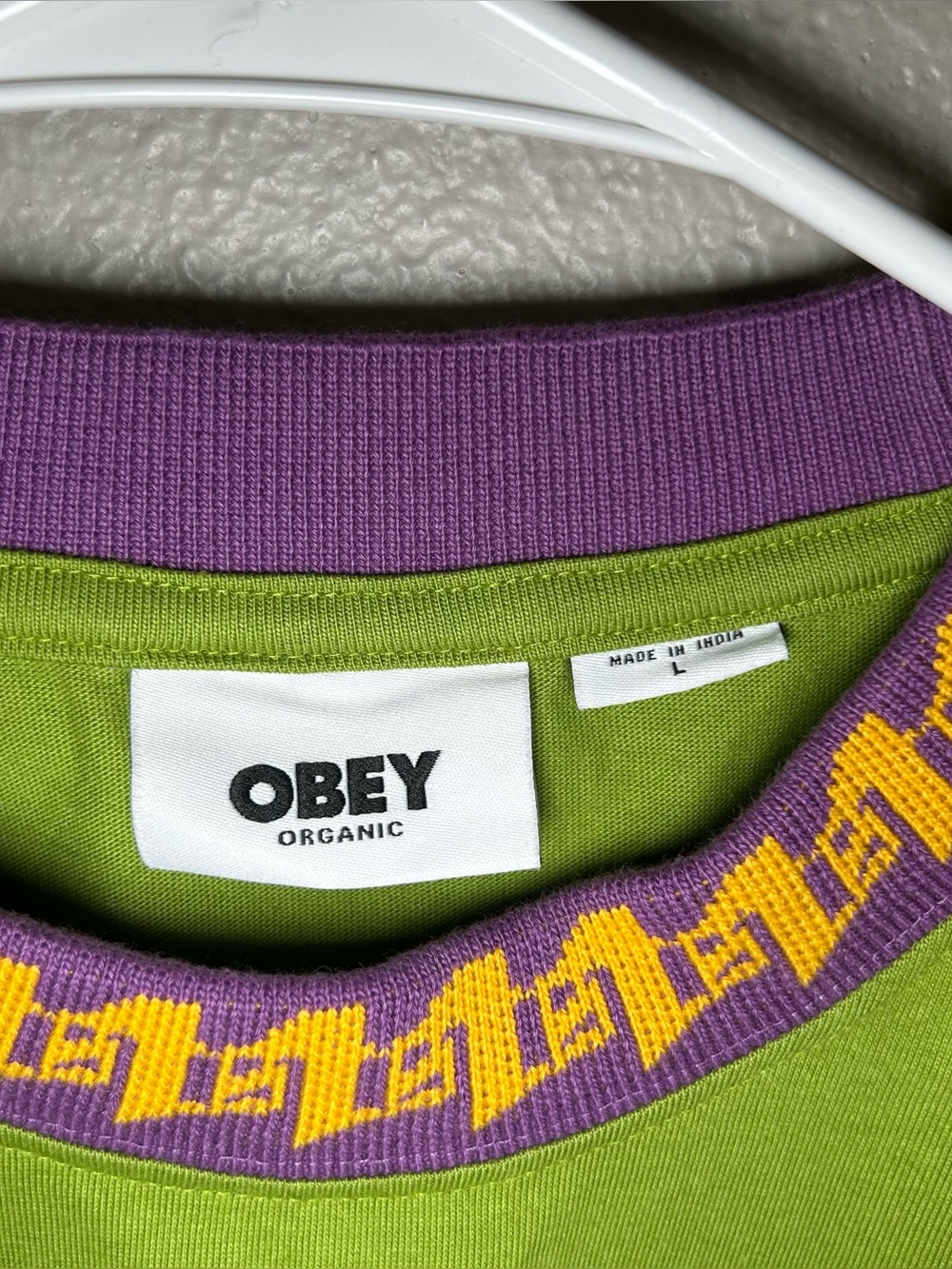 OBEY Green Organic Cotton Crewneck Short Sleeve Pocket T Shirt Men’s Size Large - Picture 9 of 12